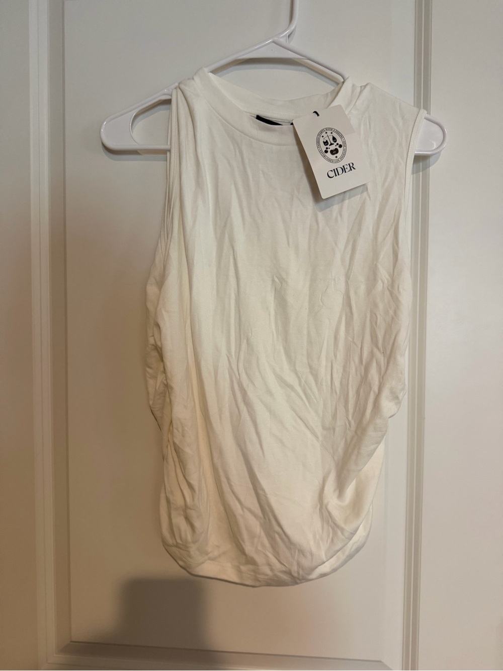 Cider Women's White Sleeveless Crew Tank